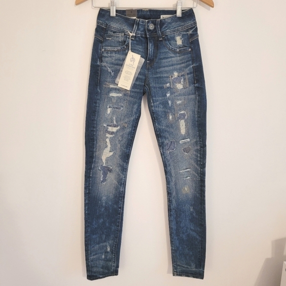 NWT G-Star Restored Denim Lynn mid skinny jeans size W24/L30 - Picture 1 of 16